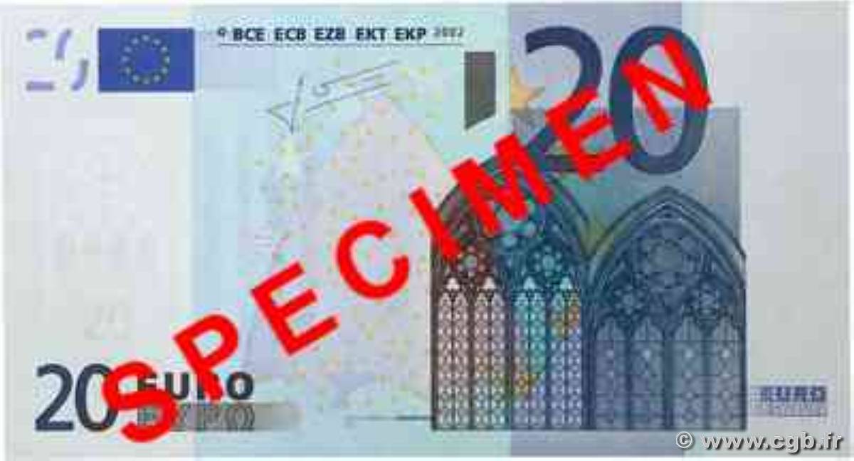 20 Euro Fauté EUROPA  2002 P.10u EBC