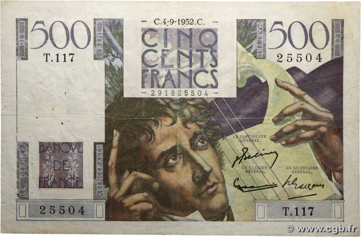 500 Francs CHATEAUBRIAND FRANCE  1952 F.34.10 TB