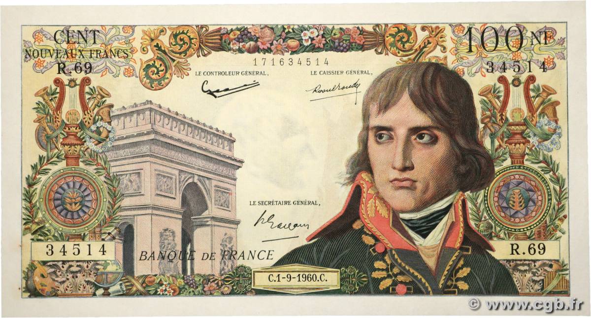 100 Nouveaux Francs BONAPARTE FRANCIA  1960 F.59.07 SC