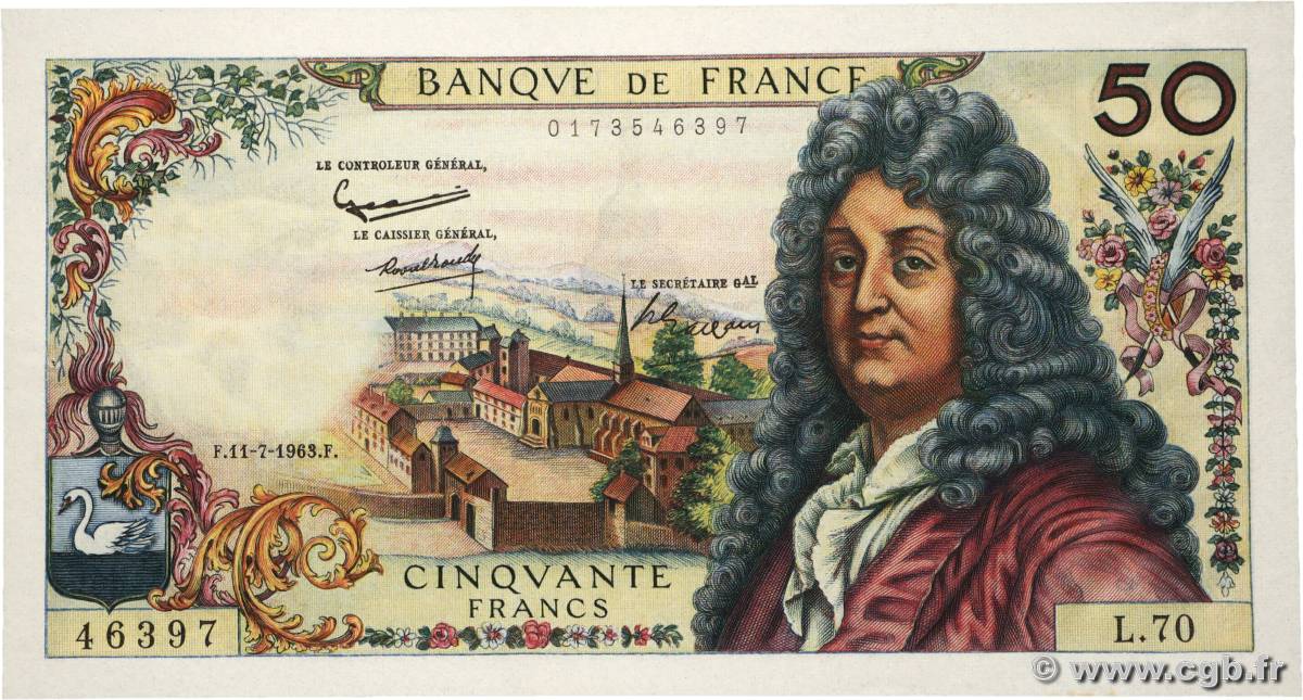 50 Francs RACINE FRANCIA  1963 F.64.06 SC