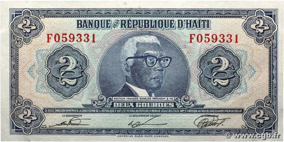 2 Gourdes HAITI  1980 P.231 AU+