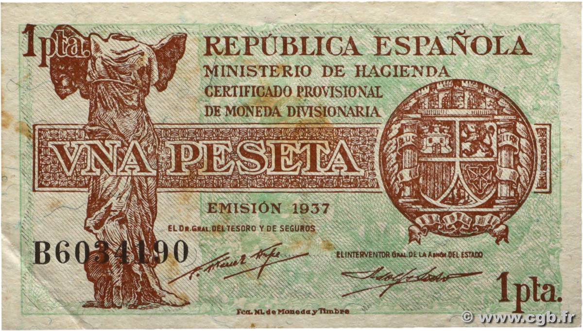 1 Peseta SPAIN  1937 P.094 XF