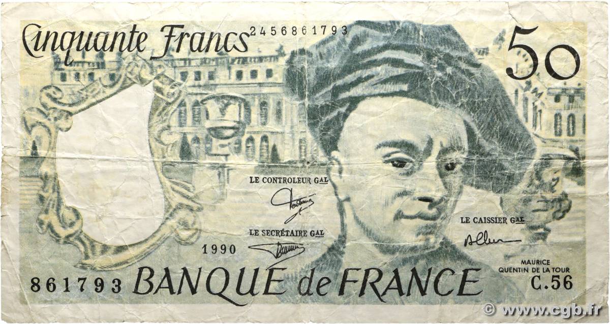 50 Francs QUENTIN DE LA TOUR Faux FRANCIA  1990 F.67.16x RC+