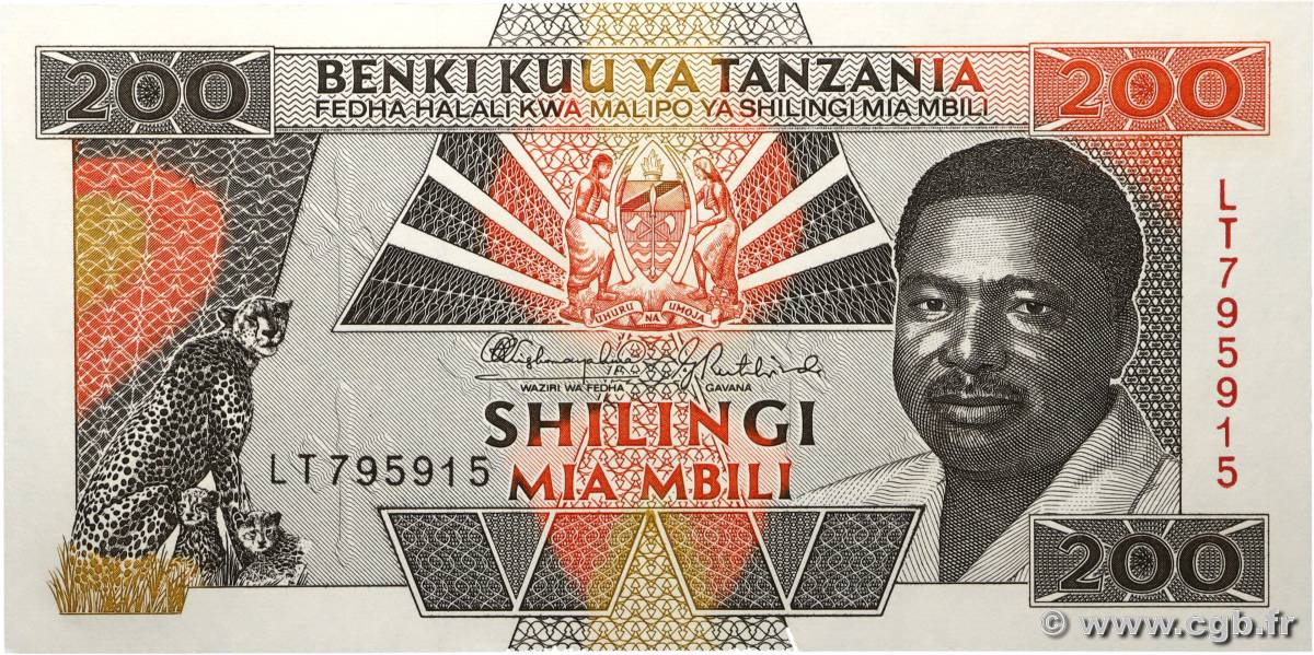 200 Shilingi TANZANIA  1993 P.025a UNC