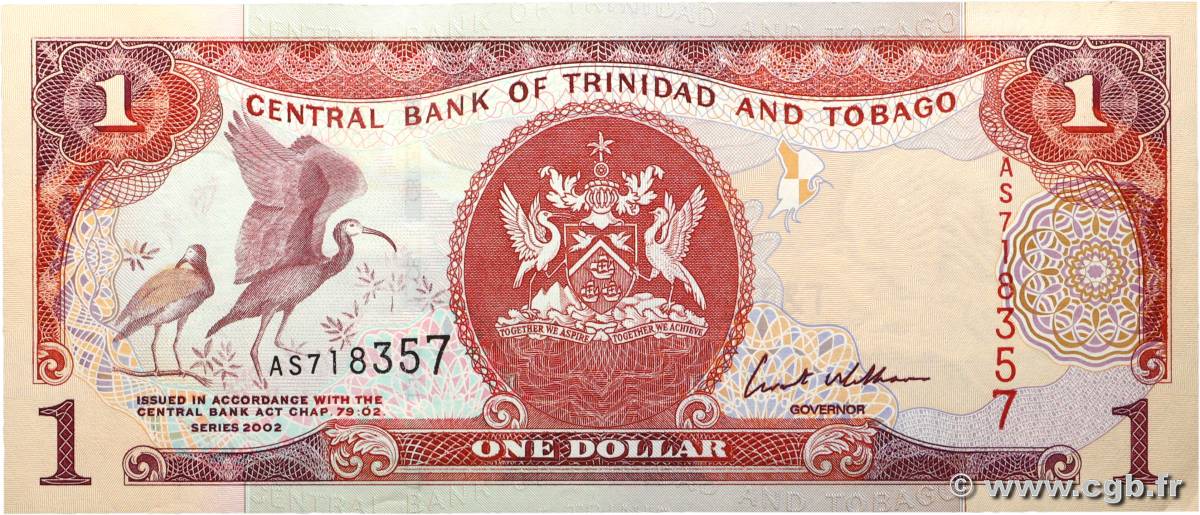 1 Dollar TRINIDAD and TOBAGO  2002 P.41 AU