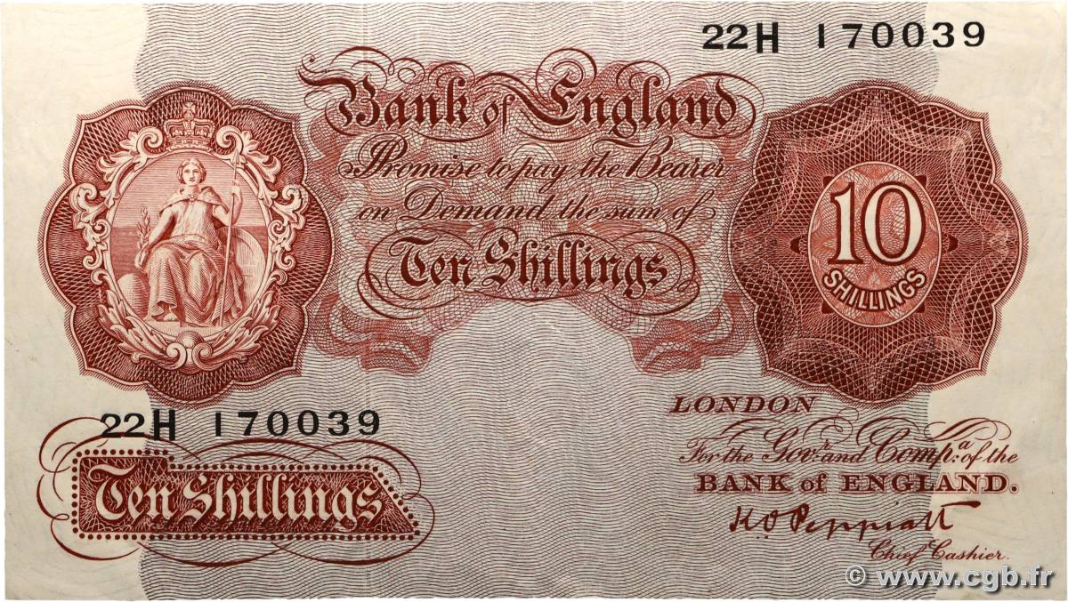 10 Shillings ENGLAND  1948 P.368a VF+