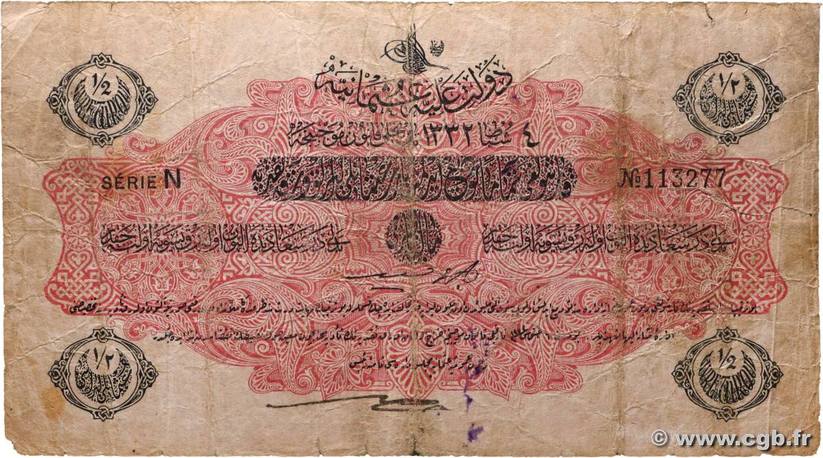 1/2 Livre TURKEY  1913 P.098 VG