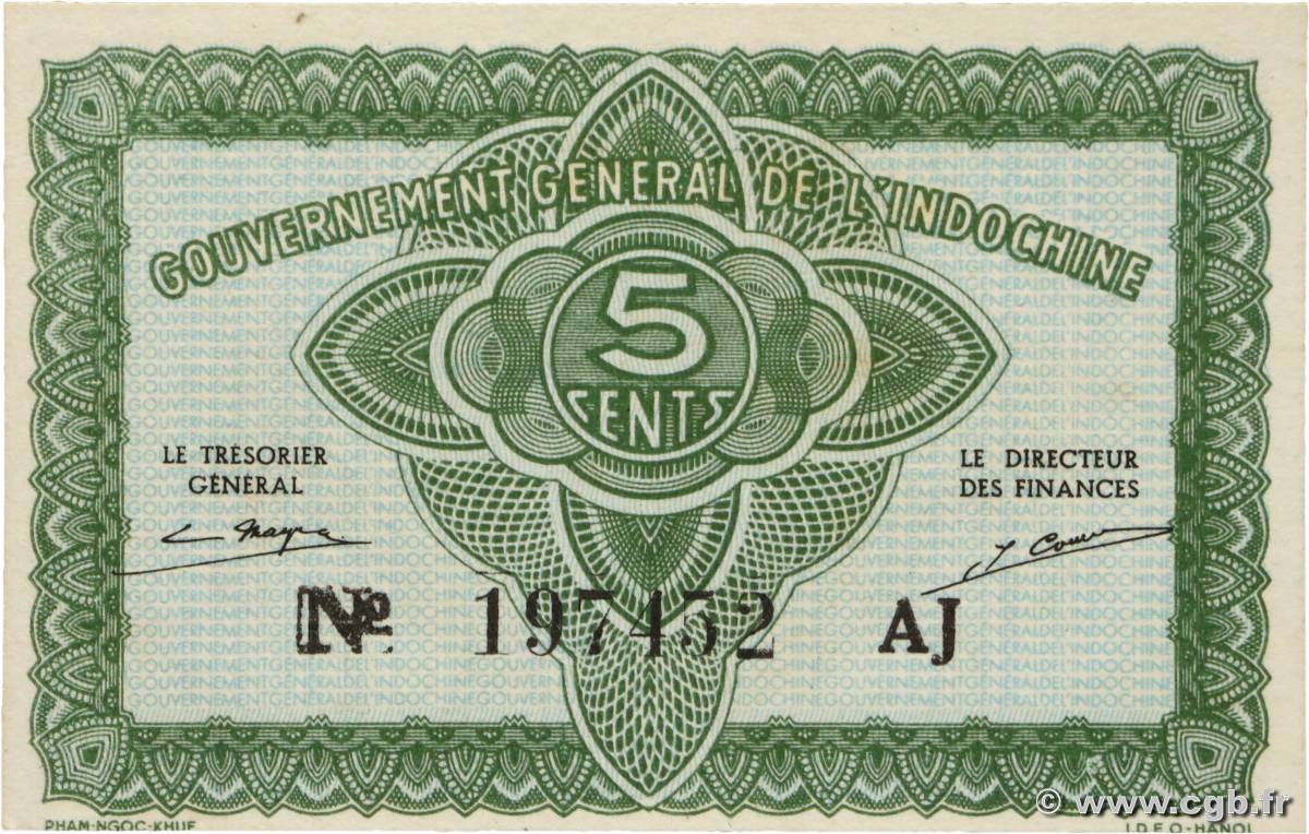 5 Cents FRANZÖSISCHE-INDOCHINA  1943 P.088a ST