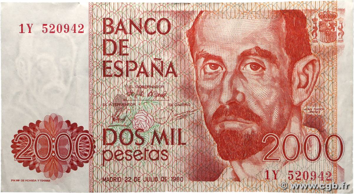 2000 Pesetas SPAIN  1980 P.159 VF+