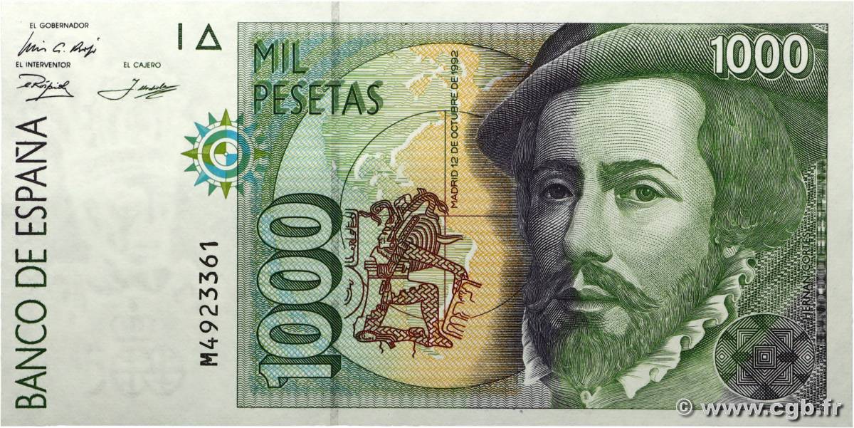 1000 Pesetas SPAIN  1992 P.163 UNC-
