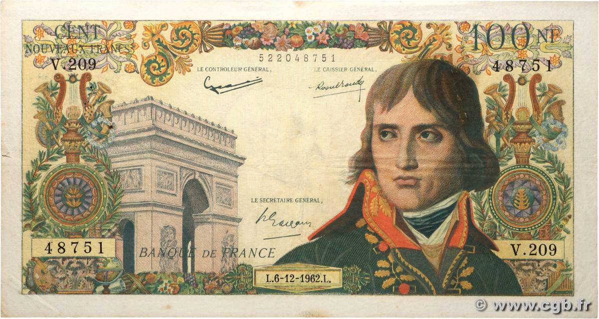 100 Nouveaux Francs BONAPARTE FRANCE  1962 F.59.18 pr.TB