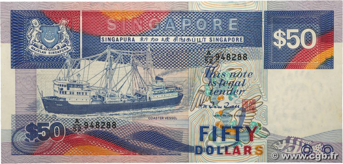 50 Dollars SINGAPOUR  1987 P.22a pr.NEUF