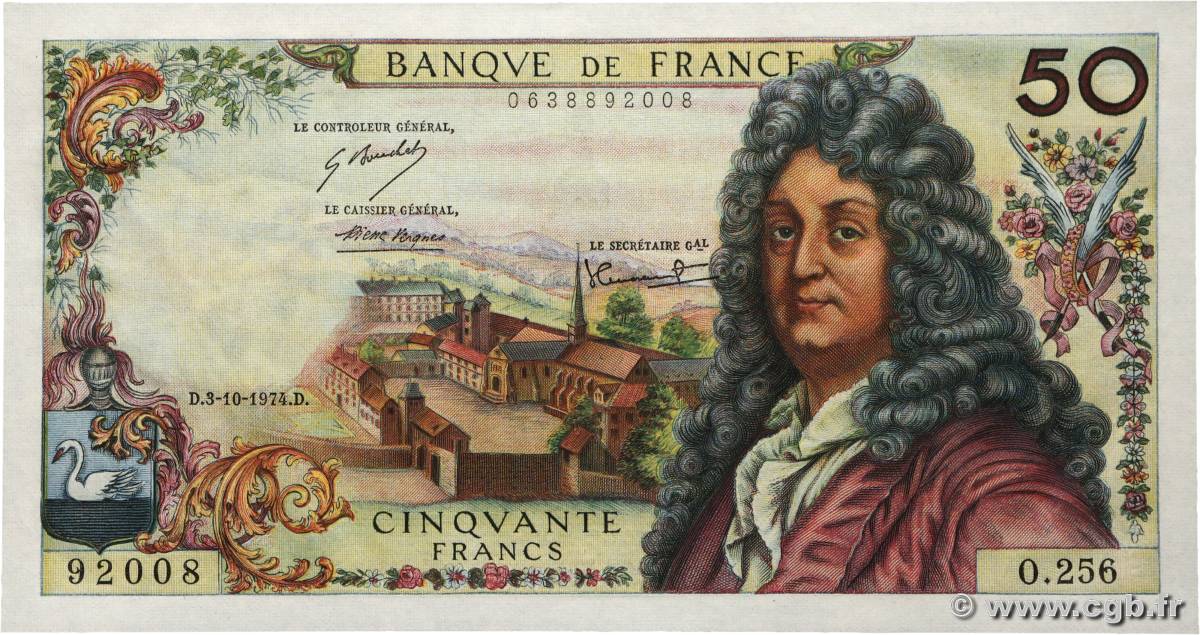 50 Francs RACINE FRANCIA  1974 F.64.28 SC