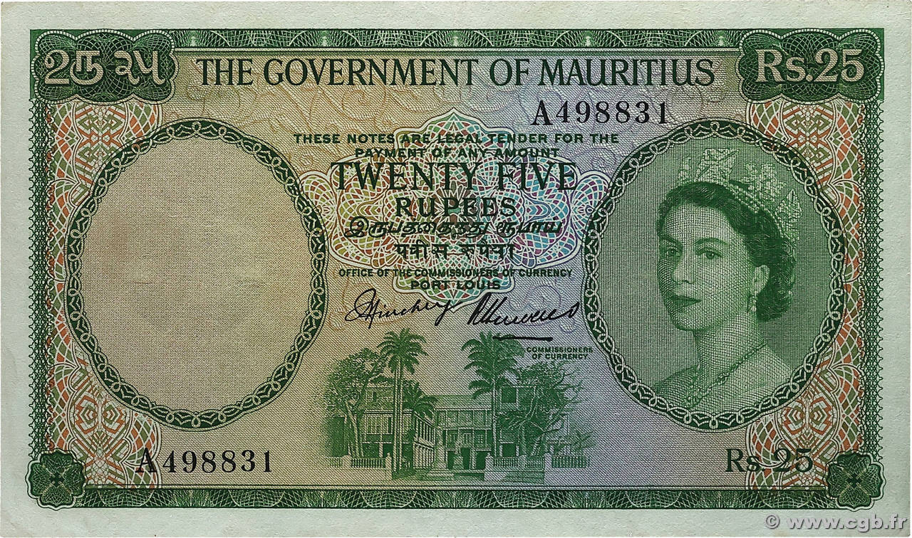 25 Rupees ÎLE MAURICE  1954 P.29 TTB+