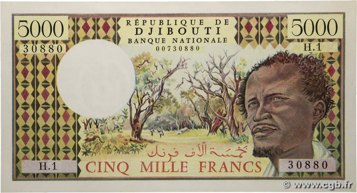 5000 Francs DJIBOUTI  1979 P.38a pr.NEUF