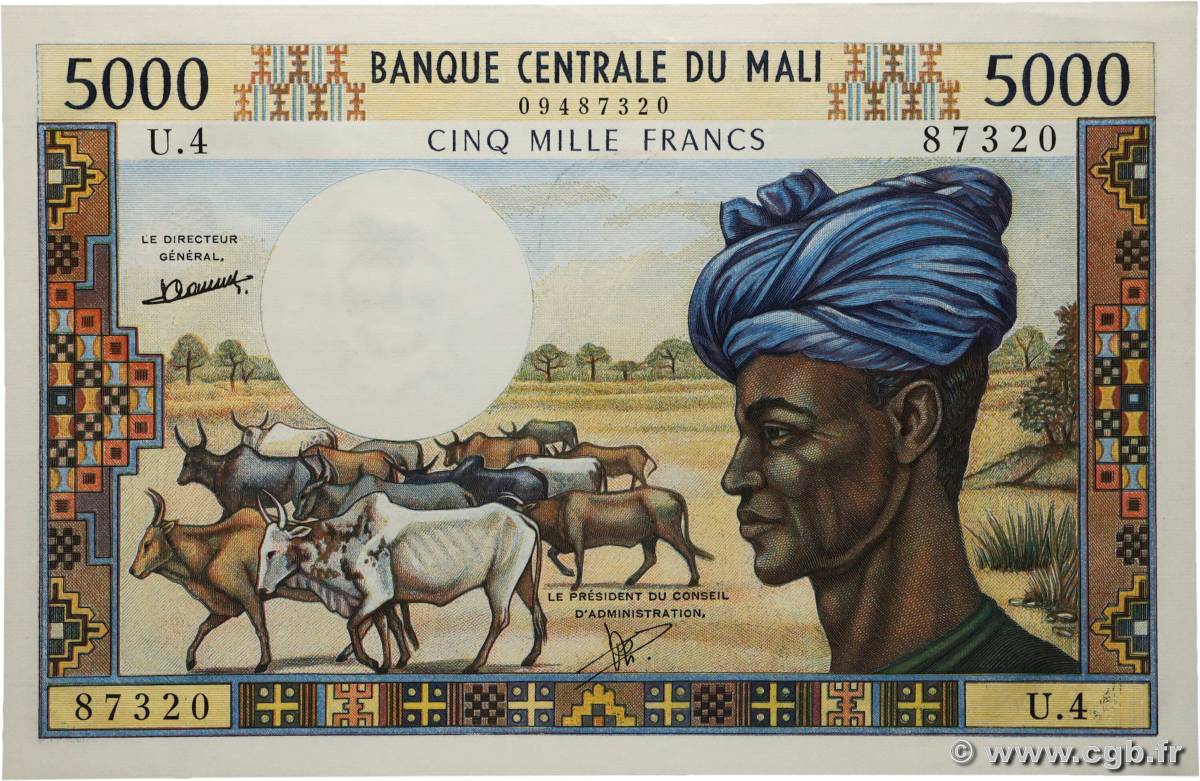 5000 Francs MALI  1973 P.14c pr.NEUF