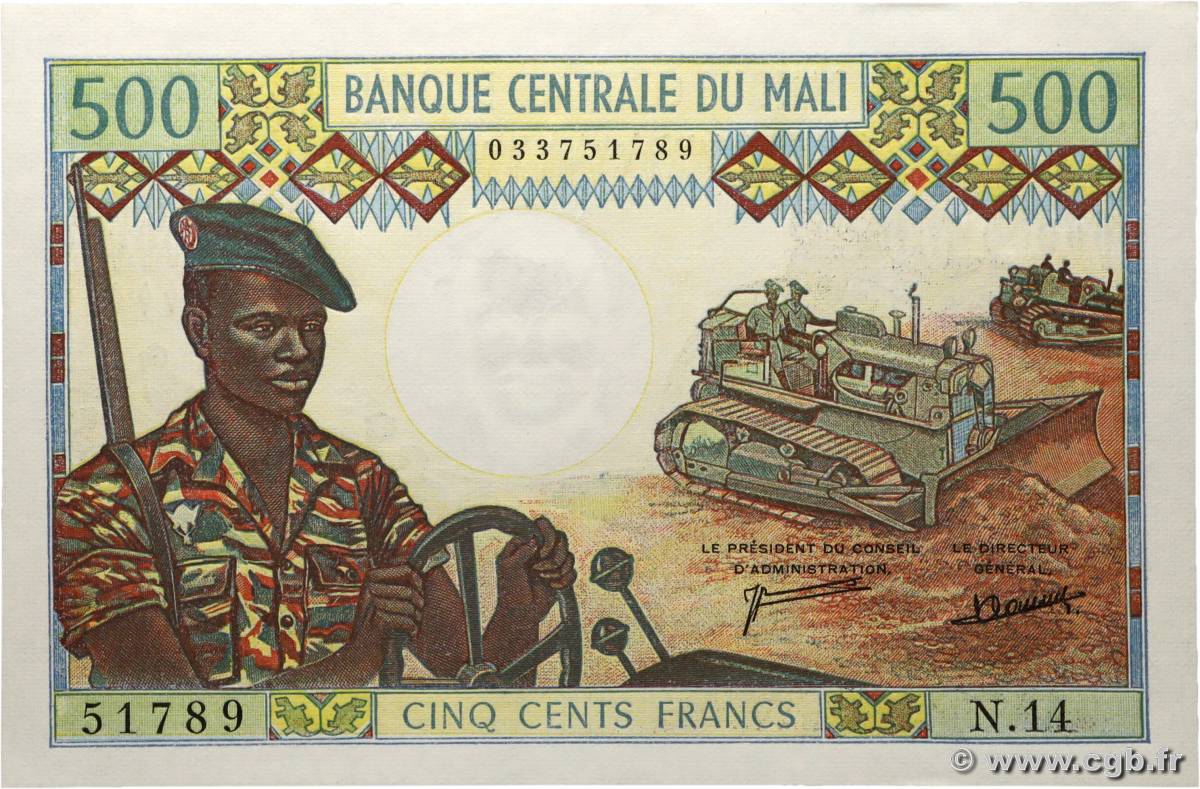 500 Francs MALI  1973 P.12d pr.NEUF