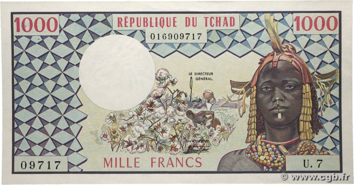 1000 Francs BEAC type 1973 TCHAD  1973 A.279c SPL