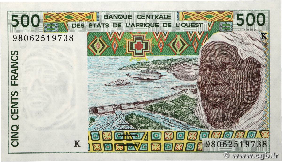 500 Francs WEST AFRICAN STATES  1998 P.710Ki UNC-