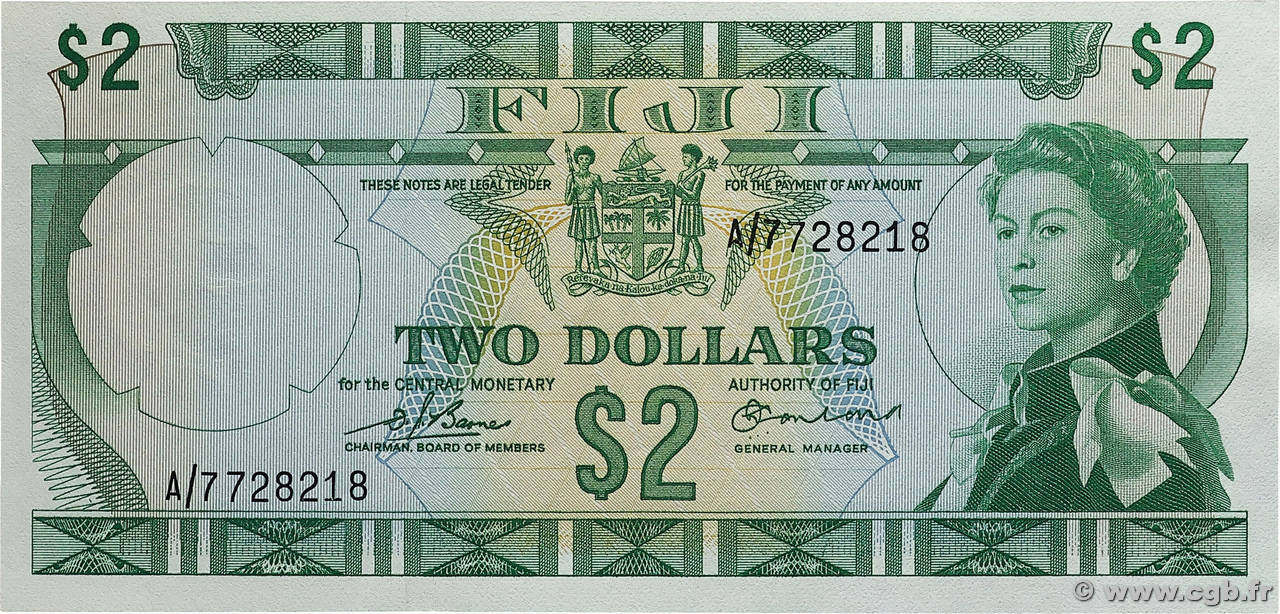 2 Dollars FIDJI  1974 P.072b NEUF