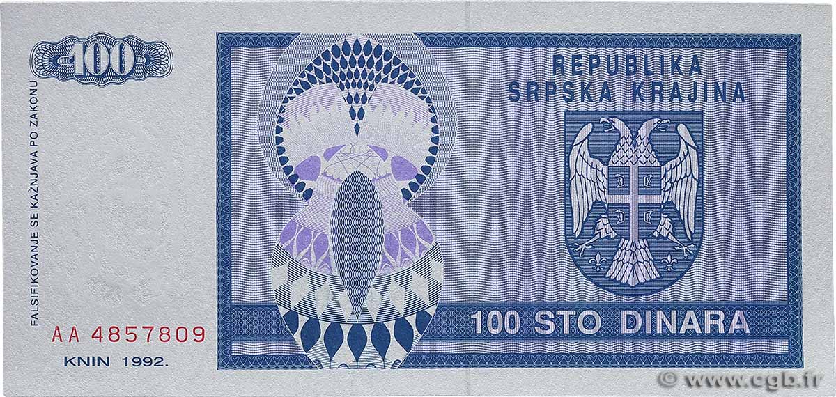 100 Dinara CROATIA  1992 P.R03a UNC