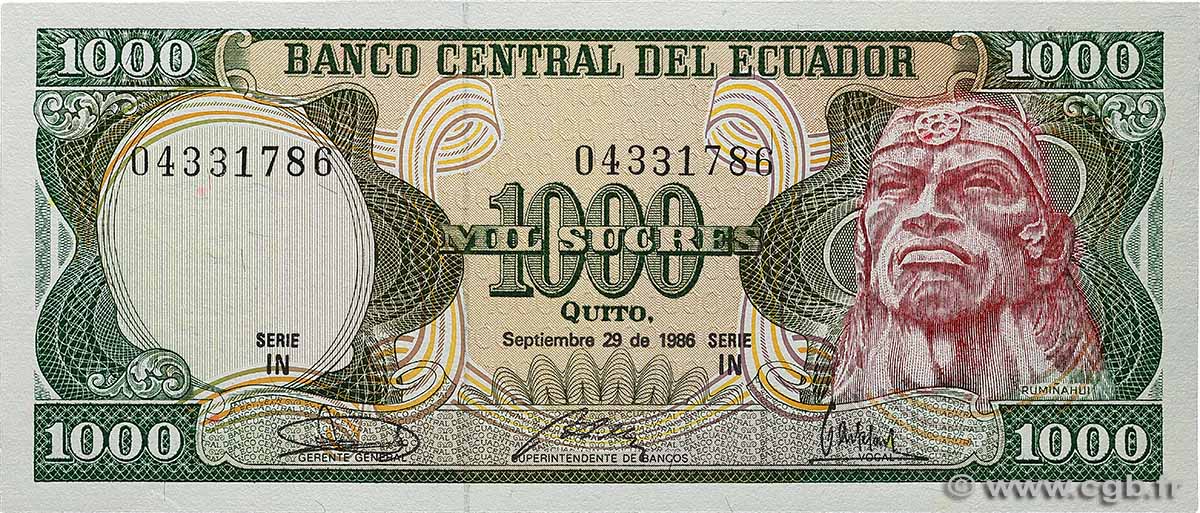 1000 Sucres ECUADOR  1986 P.125a UNC