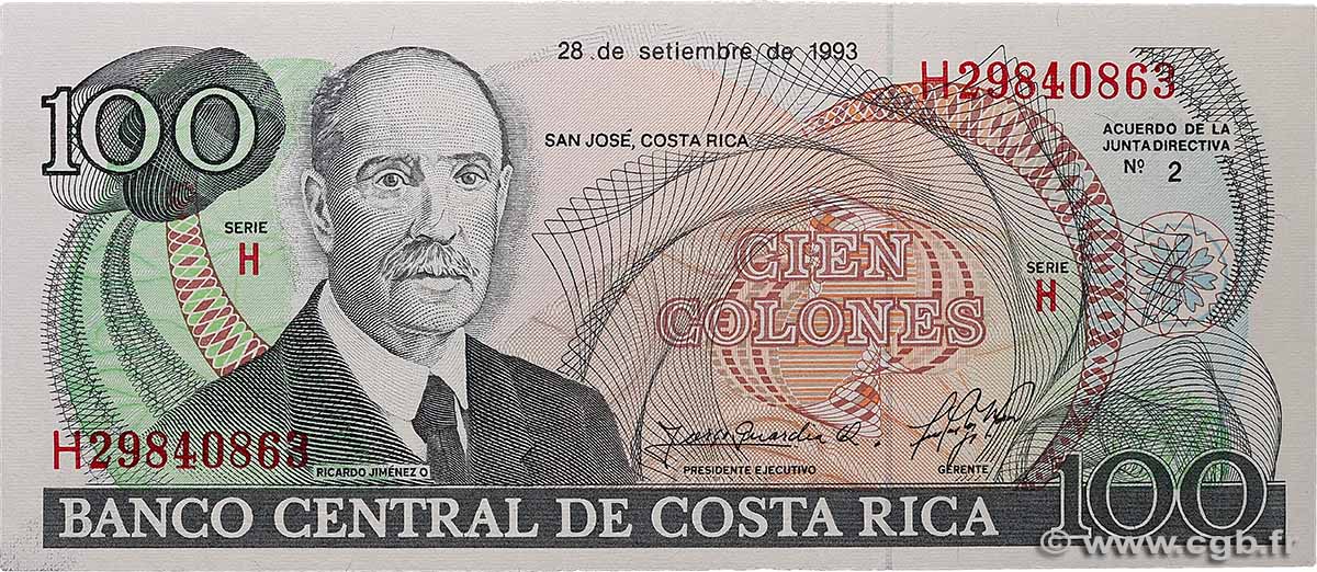 100 Colones COSTA RICA  1993 P.261a UNC