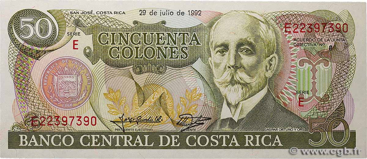 50 Colones COSTA RICA  1992 P.257a UNC
