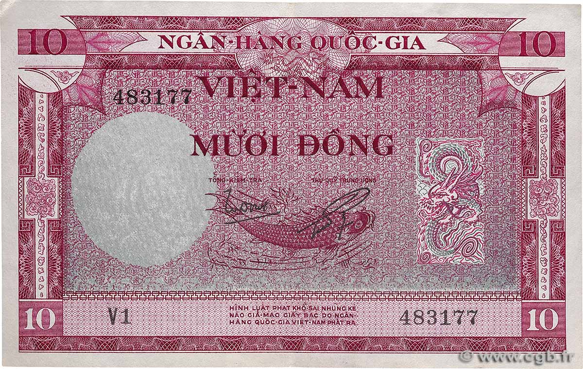 10 Dong VIET NAM SUD  1955 P.03a SUP