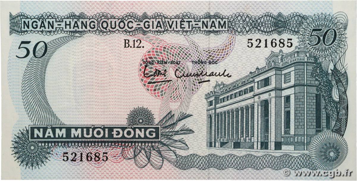 50 Dong SOUTH VIETNAM  1969 P.25a UNC