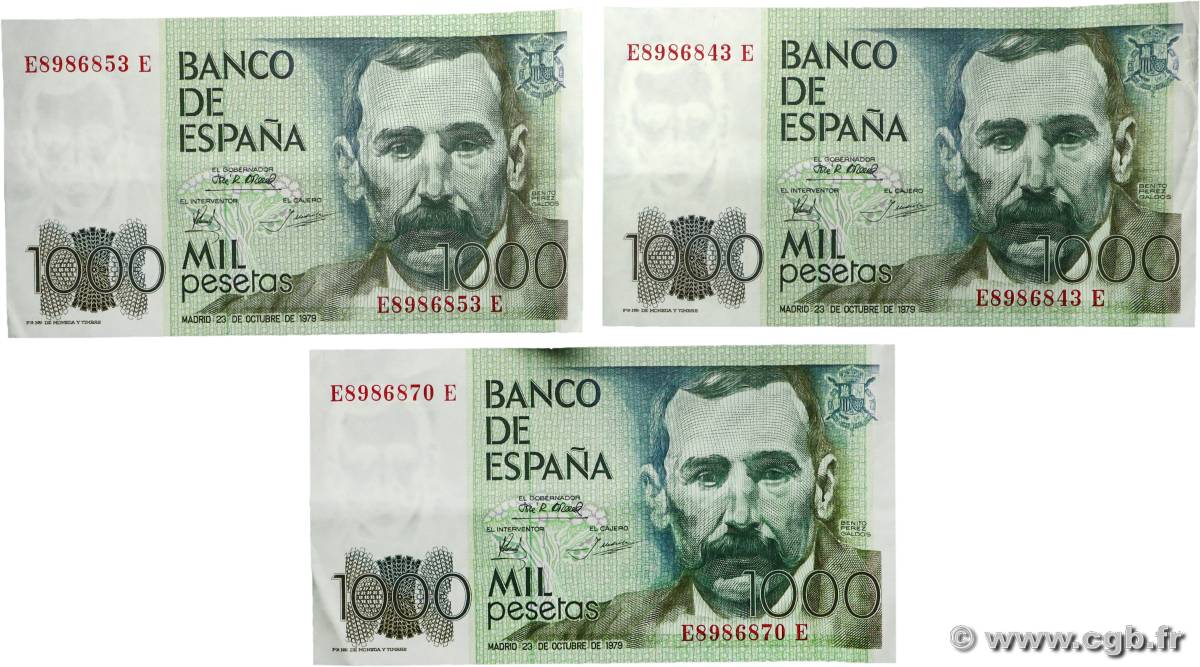 1000 Pesetas Lot SPANIEN  1979 P.158 fVZ