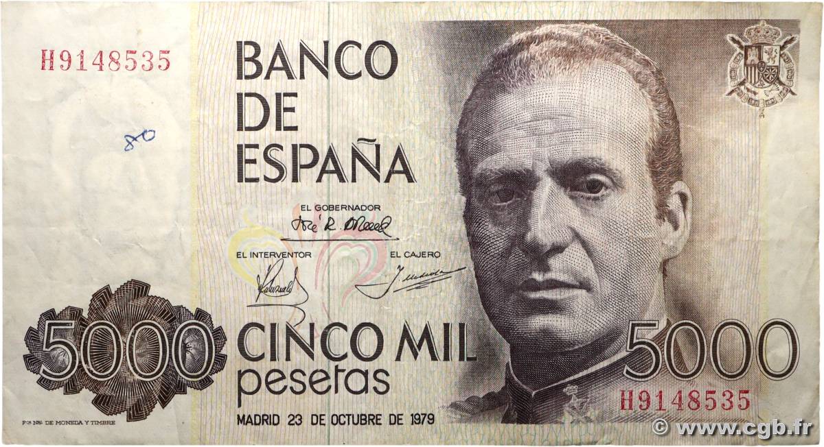 5000 Pesetas SPANIEN  1979 P.160 S