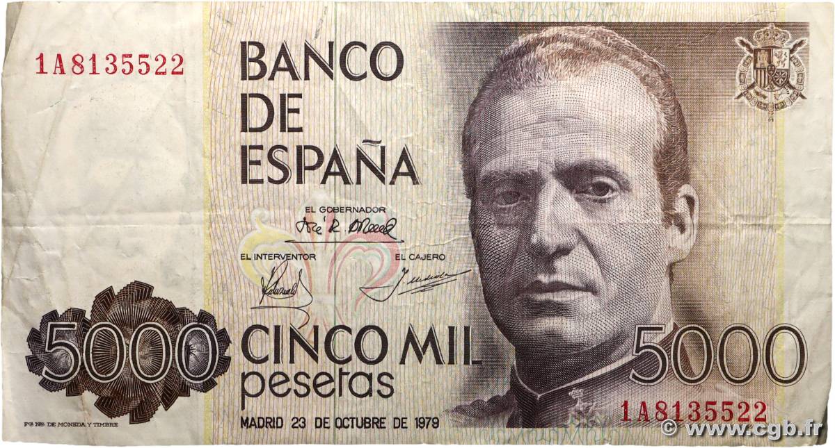 5000 Pesetas SPANIEN  1979 P.160 S