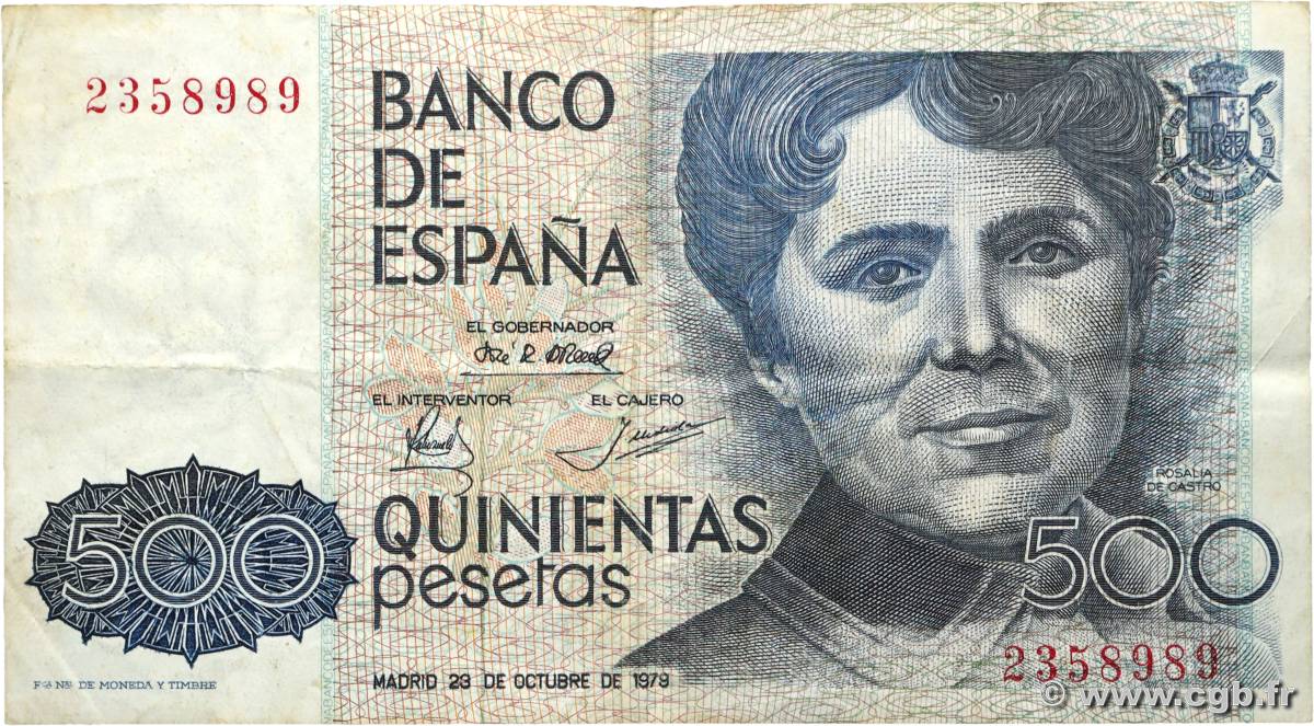 500 Pesetas SPANIEN  1979 P.157 fSS