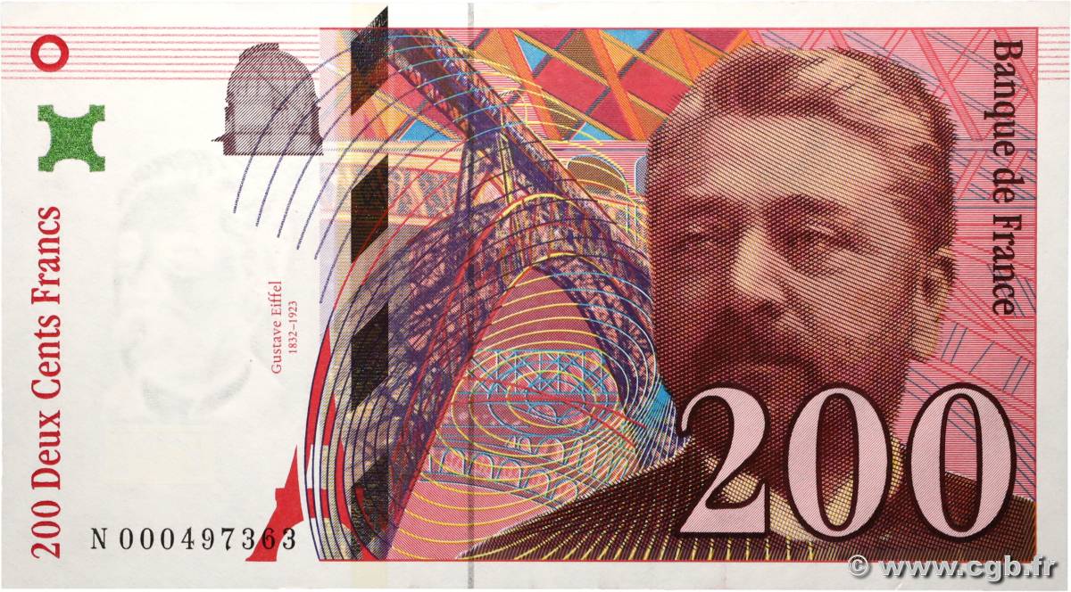 200 Francs EIFFEL FRANKREICH  1995 F.75.01 fST+