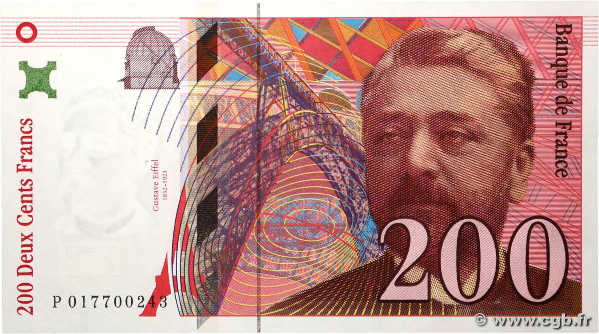 200 Francs EIFFEL FRANKREICH  1996 F.75.02 fST+