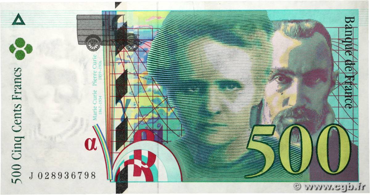 500 Francs PIERRE ET MARIE CURIE FRANKREICH  1994 F.76.01 VZ