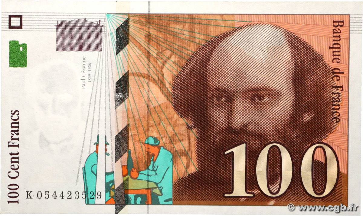 100 Francs CÉZANNE FRANCE  1998 F.74.02 XF