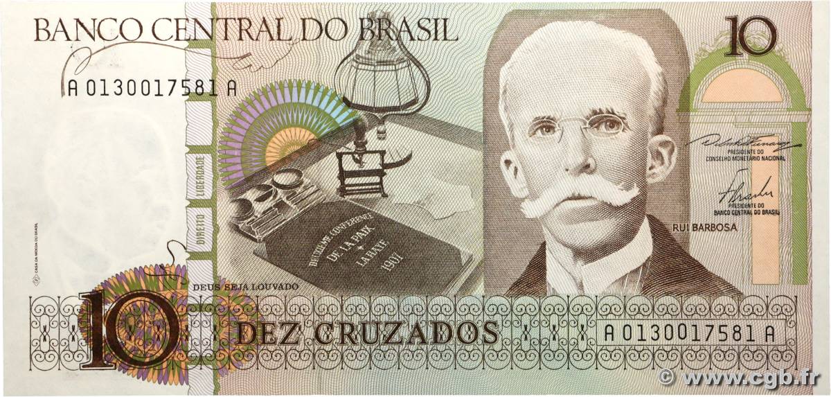 10 Cruzados BRASILIEN  1987 P.209a ST
