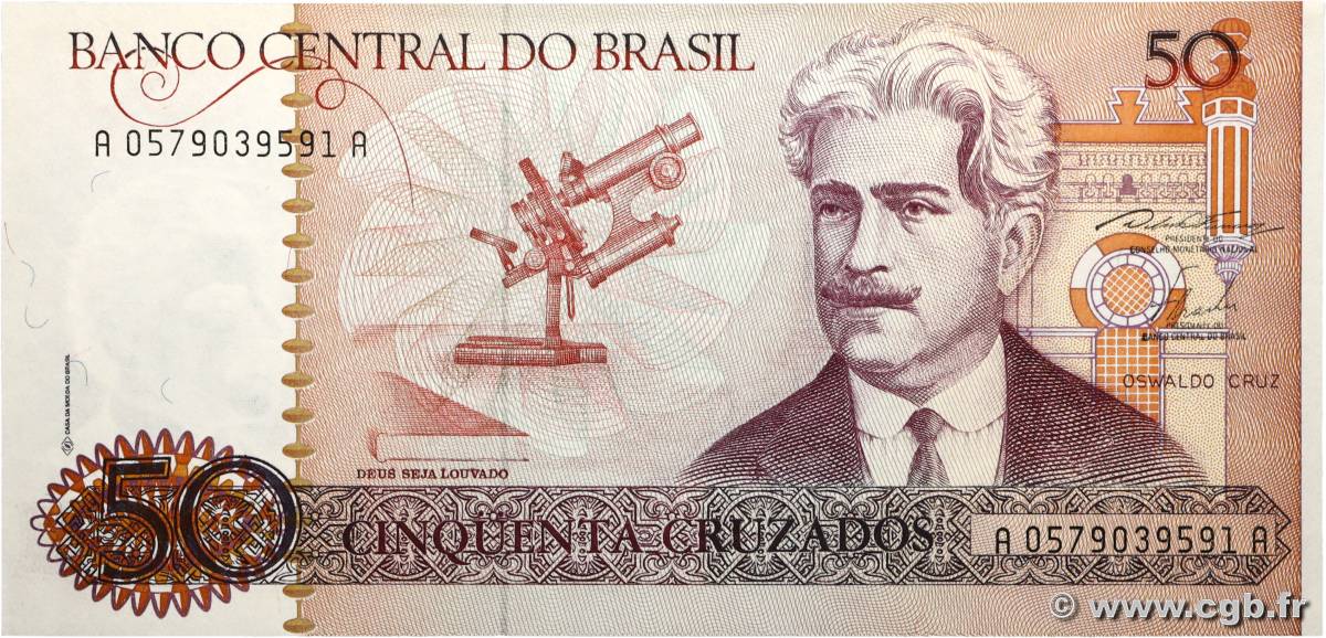 50 Cruzados BRASILIEN  1987 P.210a
 fST+