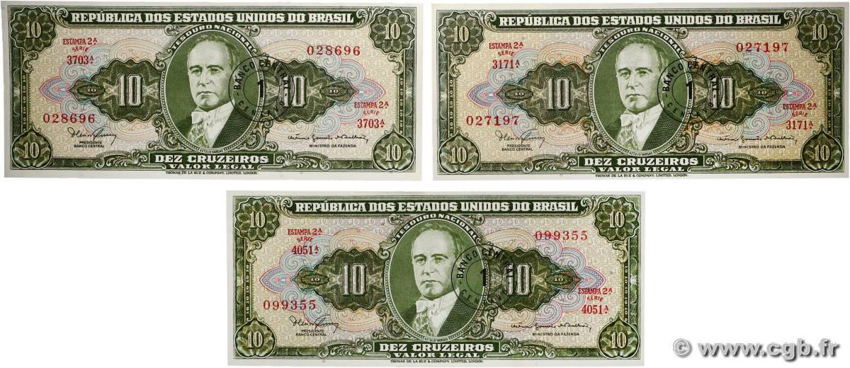 1 Centavo sur 10 Cruzeiros Lot BRASILIEN  1967 P.183b fST+