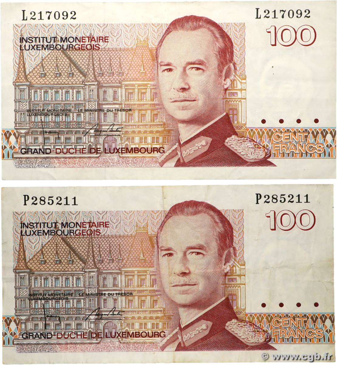 100 Francs Lot LUXEMBOURG  1993 P.58b F+