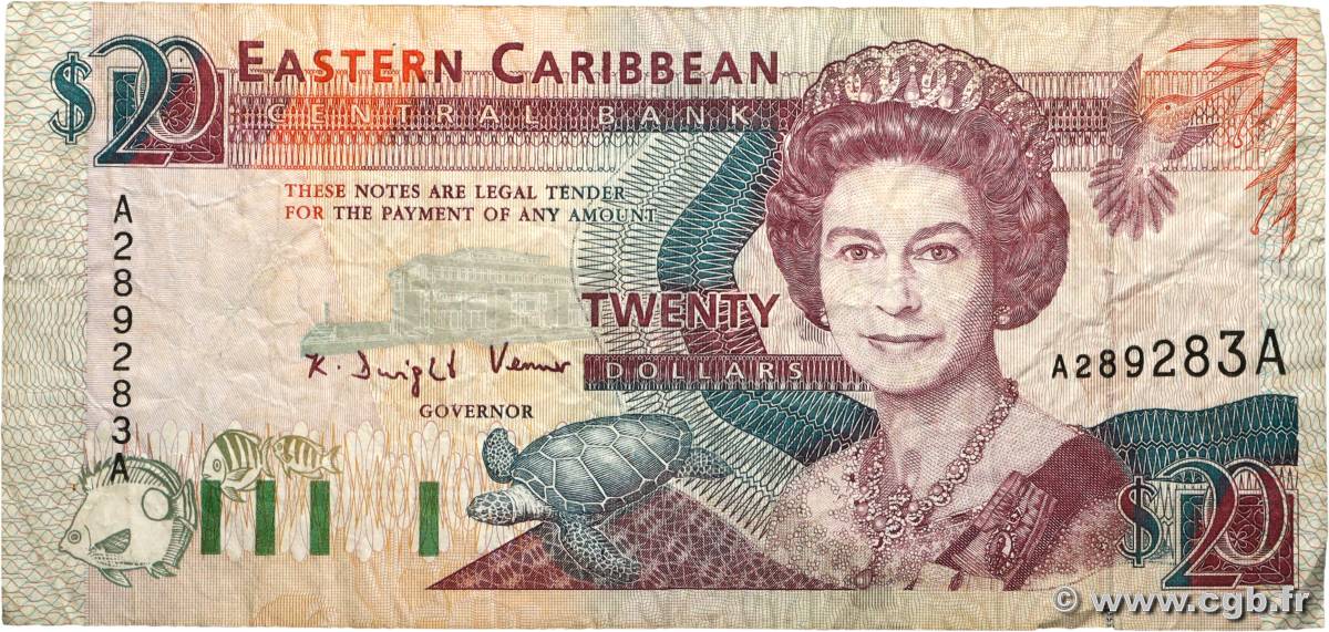 20 Dollars EAST CARIBBEAN STATES  1993 P.28a F