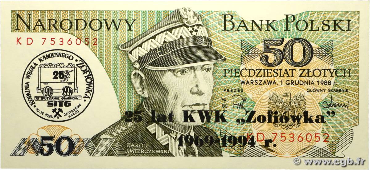 50 Zlotych POLOGNE  1988 P.142c NEUF
