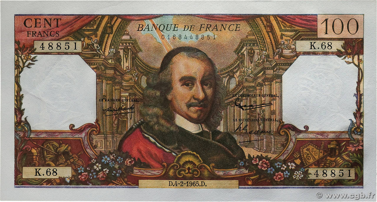 100 Francs CORNEILLE FRANCE  1965 F.65.06 pr.NEUF