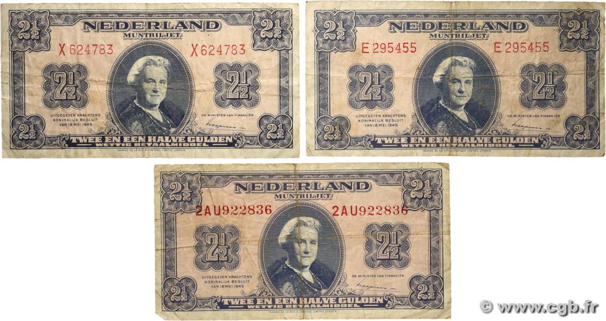 2,5 Gulden Lot PAYS-BAS  1945 P.071 TB