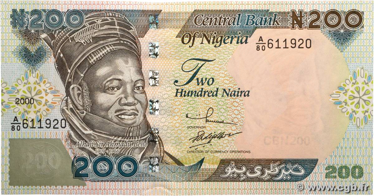 200 Naira NIGERIA  2000 P.29a NEUF