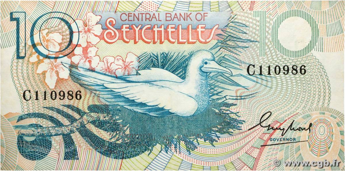 10 Rupees SEYCHELLES  1989 P.28a VF+