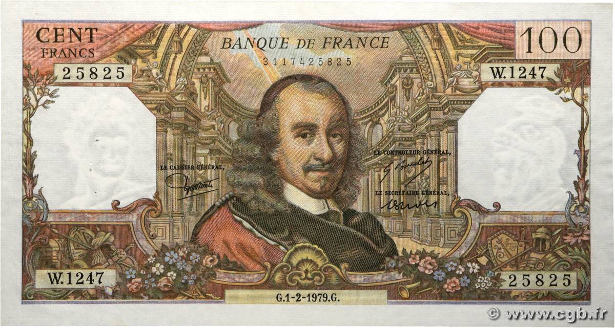 100 Francs CORNEILLE Numéro spécial FRANCE  1979 F.65.65a SUP