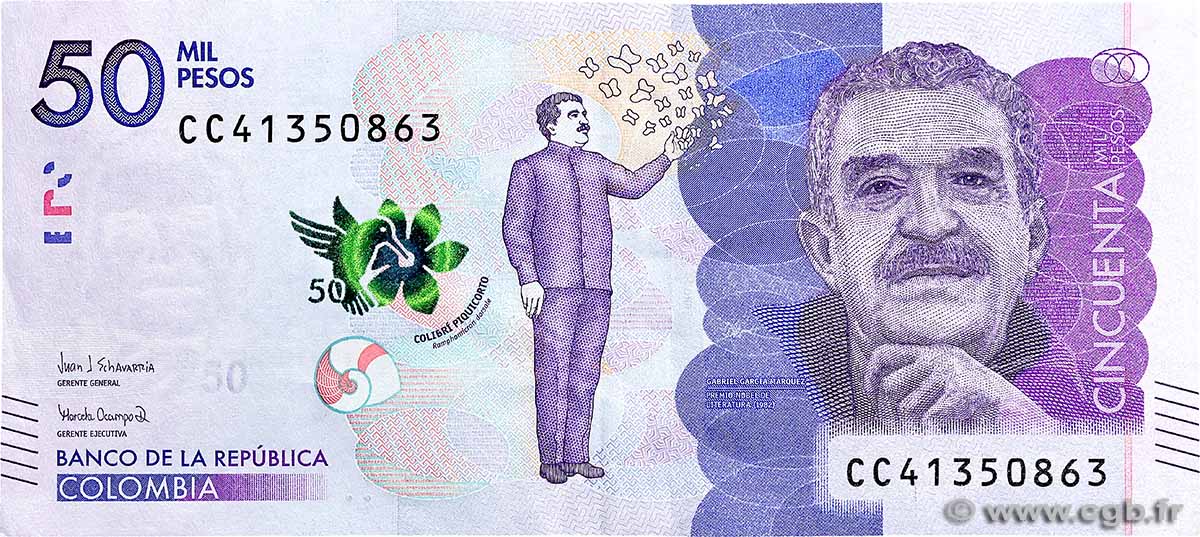 50000 Pesos COLOMBIA  2020 P.462 XF-
